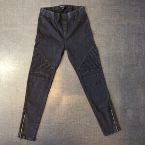 Beulah Jegging Skinny Jeans Biker Moto Women’s Large Stretch Black LG